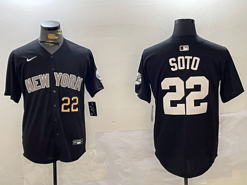 Men New York Yankees 22 Soto Black Game 2024 Nike MLB Jersey style 12021